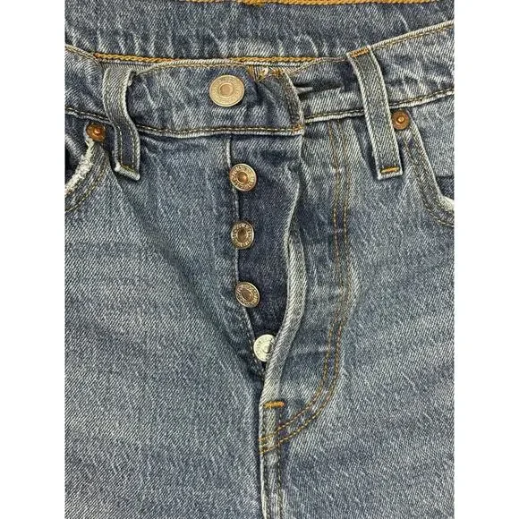 Levi’s 501 Skinny Jeans Women’s W25 L30 Blue Button Fly High Rise Denim - Picture 8 of 8